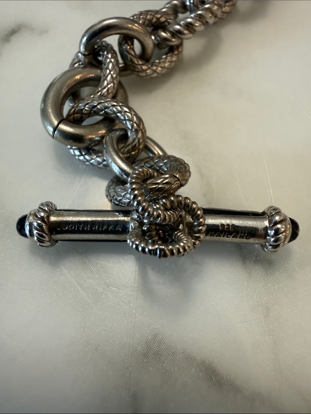 Judith Ripka silver toggle chain bracelet - Picture 3 of 5
